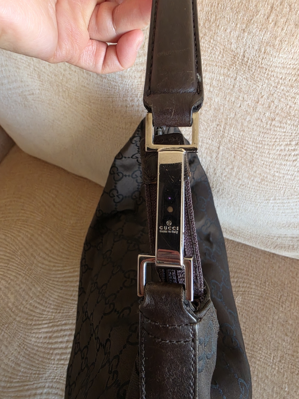 Gucci Black Monogram Hobo Bag - Picture 6 of 10